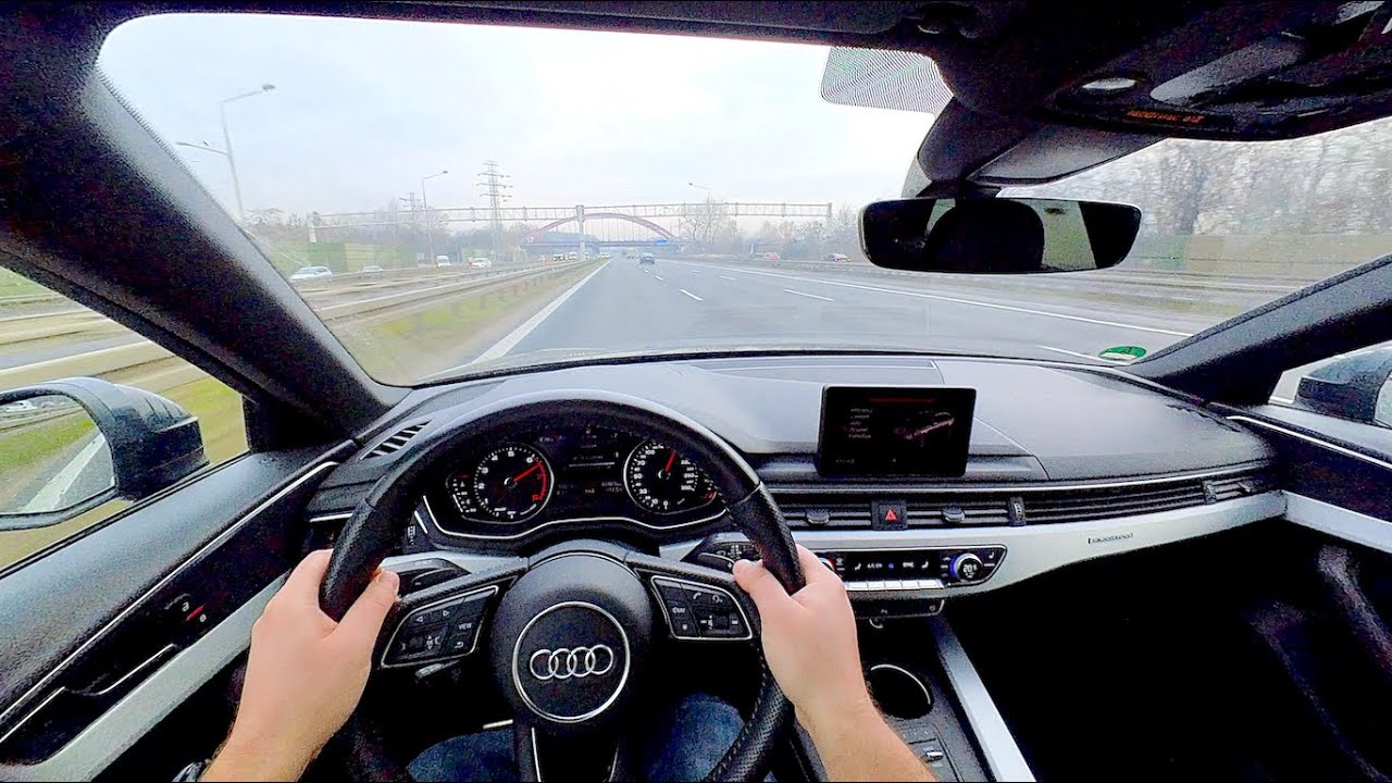 2018 Audi A4 Avant B9 45 TFSi 252 KM Quattro - POV Test Drive, sound, and acceleration