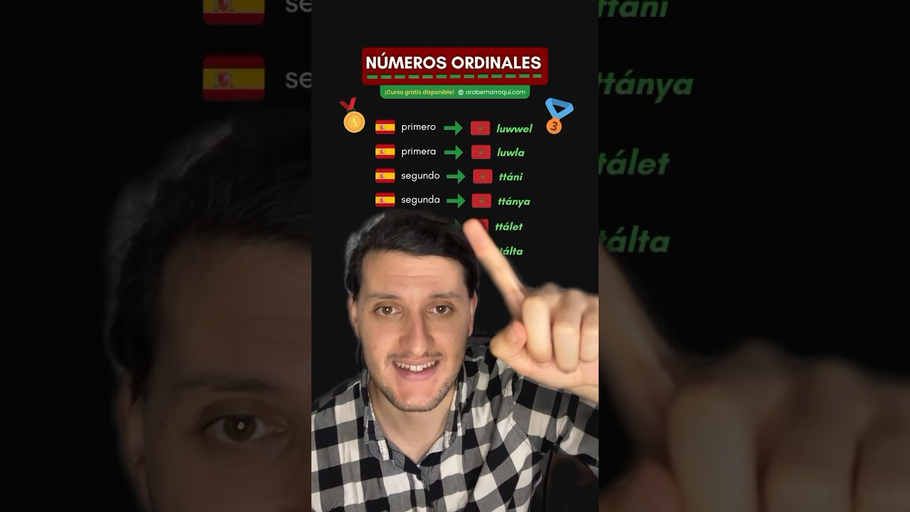 N&uacute;meros ordinales en &Aacute;rabe Marroqu&iacute; Dariya: Primero, Segundo y Tercero