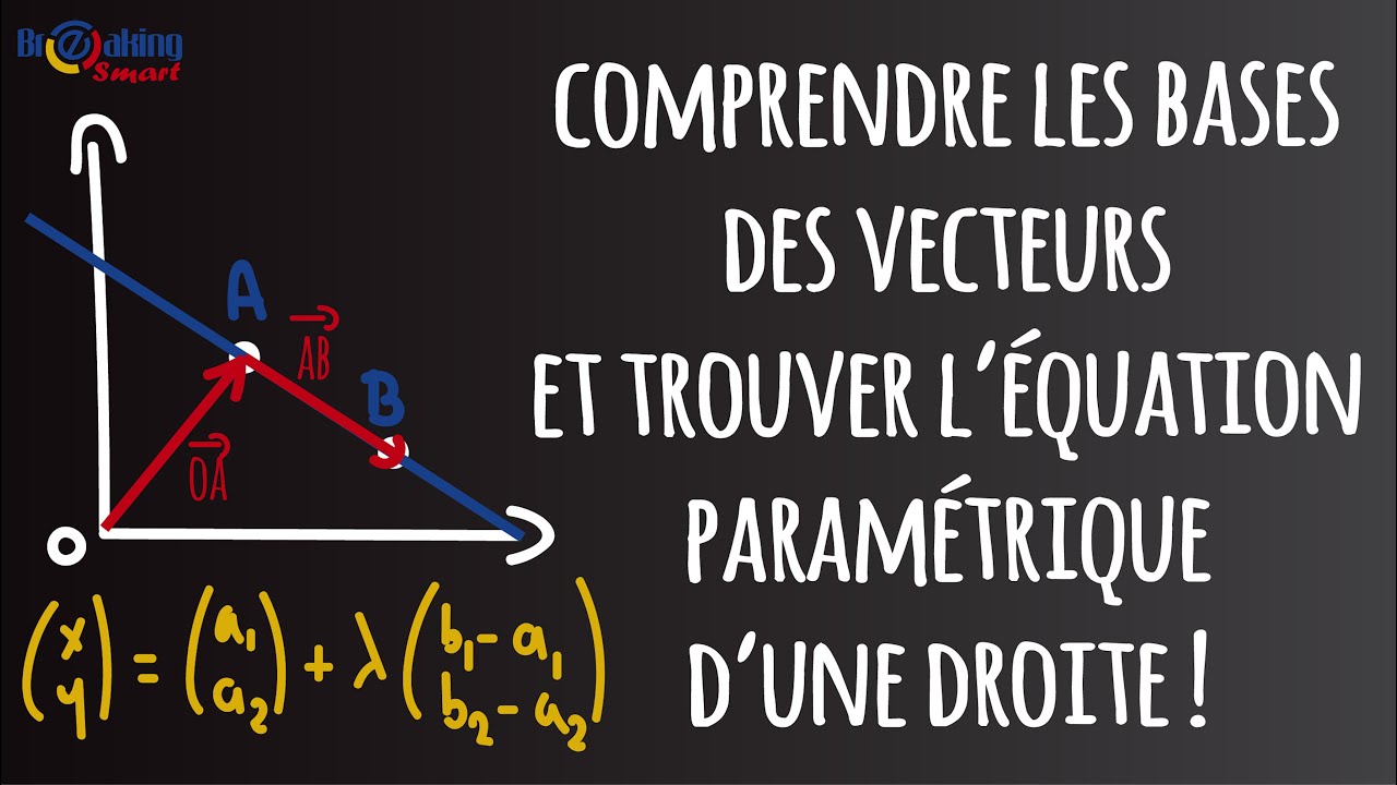 Comprendre les bases des VECTEURS et trouver simplement l'EQUATION PARAMETRIQUE d'une droite !