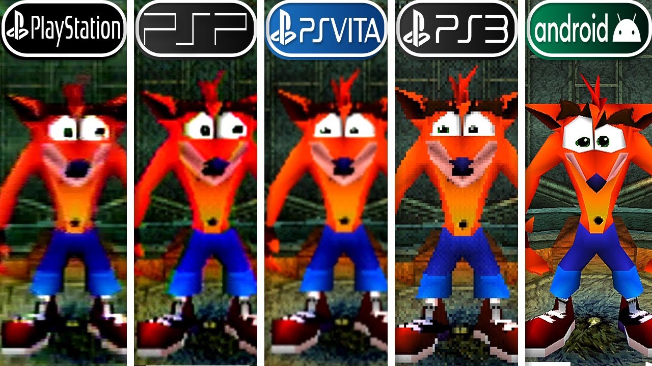 Crash Bandicoot 2 Cortex Strikes Back | PS1 vs PSP vs Vita vs PS3 vs Android | Graphics Comparison
