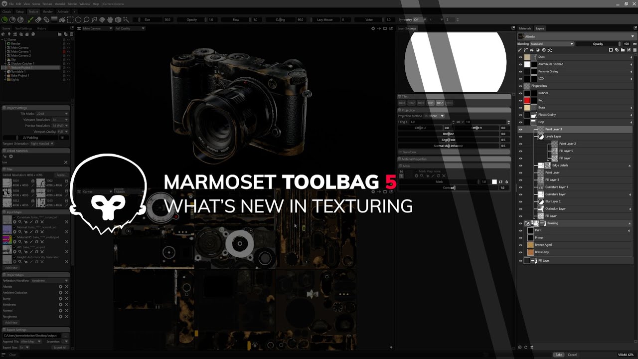 Что нового в текстурировании | Marmoset Toolbag 5