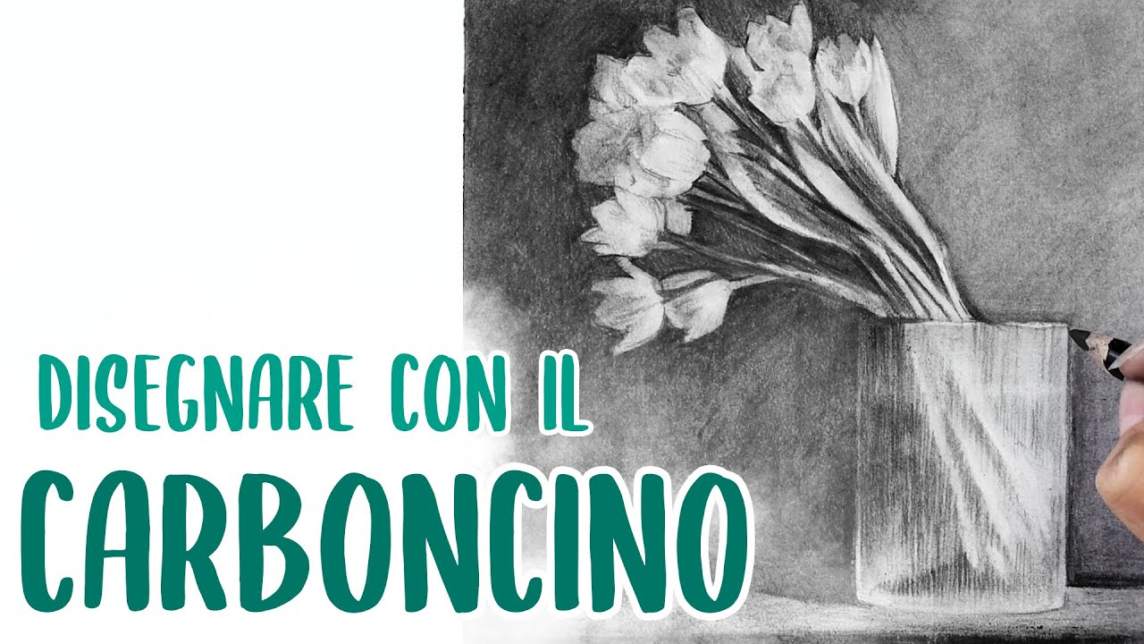 COME DISEGNARE DEI FIORI CON IL CARBONCINO 🖤 Ideale per principianti e disegnatori insoddisfatti
