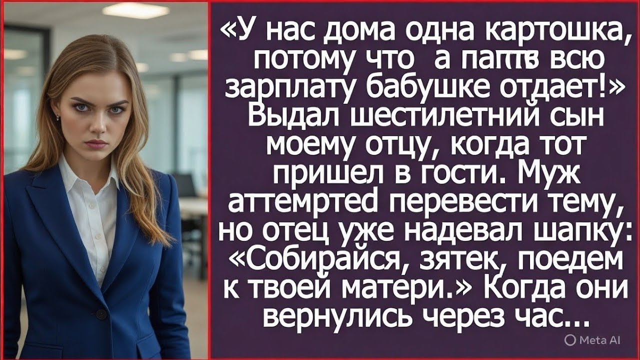 «У нас дома одна картошка, потому что папа всю зарплату бабушке отдает!» Выдал сын моему отцу.