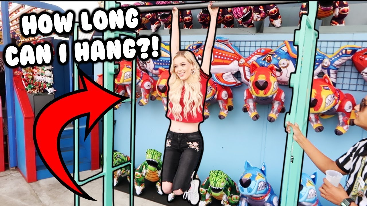 HANG CHALLENGE 2 MINUTES WINS LARGE CARNIVAL PRIZE!