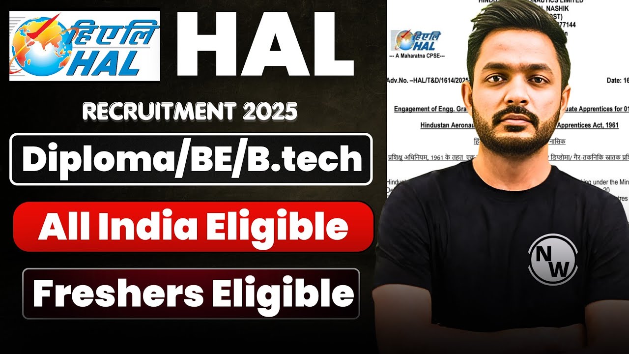 HAL Recruitment 2025 | Diploma/BE/B.tech | HAL Vacancy 2025 | HAL Jobs 2025 | HAL Notification 2025