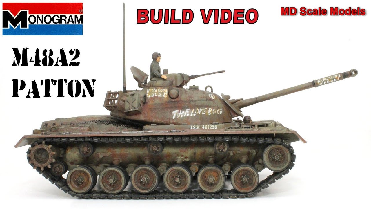 Build Video - M48A2 Patton Tank 1:35 Monogram/Revell