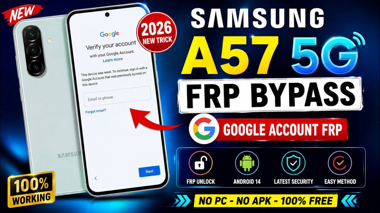 Samsung A57 FRP bypass | Google Account Recovery Guide | All Samsung Models | Android 12&ndash;16