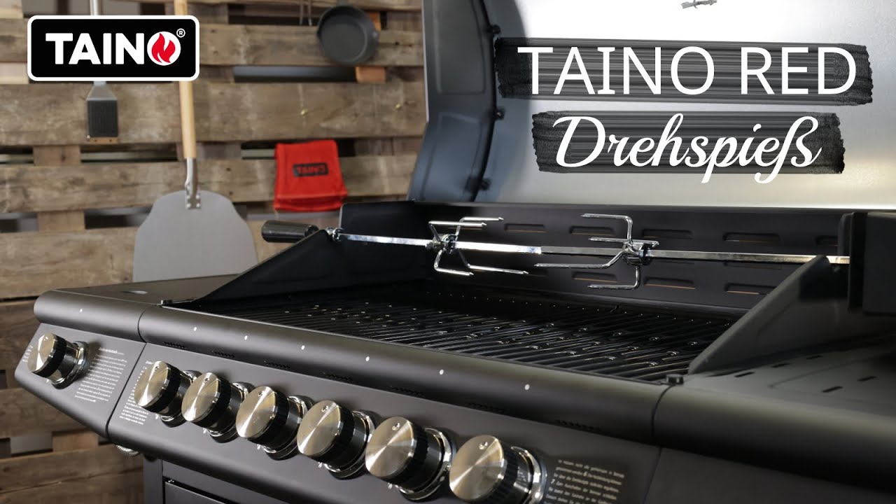 TAINO RED Drehspie&szlig; Rotisserie Aufbau-Anleitung f&uuml;r Gasgrill Fleischspie&szlig;