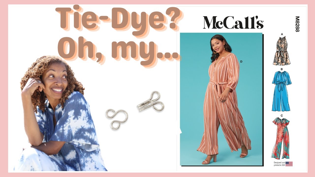 Got Your hooks and eyes ready? McCall's 8288 Jumpsuit in Tie-Dye!