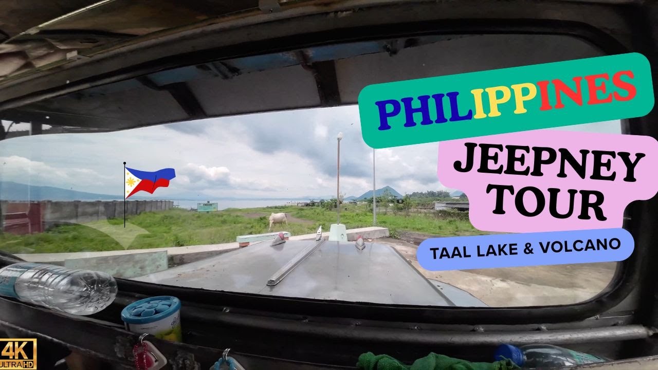 Philippines Jeepney Driving Tour / Taal Lake & Volcano [4K ULTRA HD]