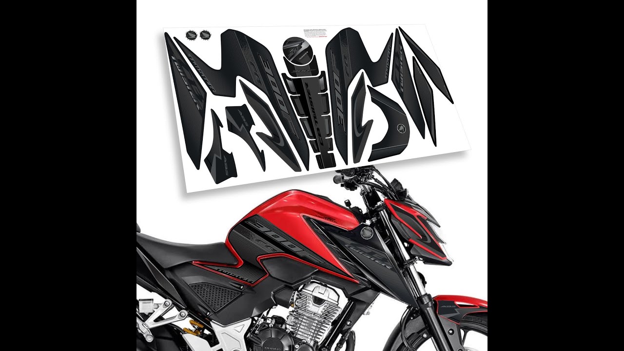 Adesivo Cb300f Twister Laminado Para Carenagem Cor Chumbo