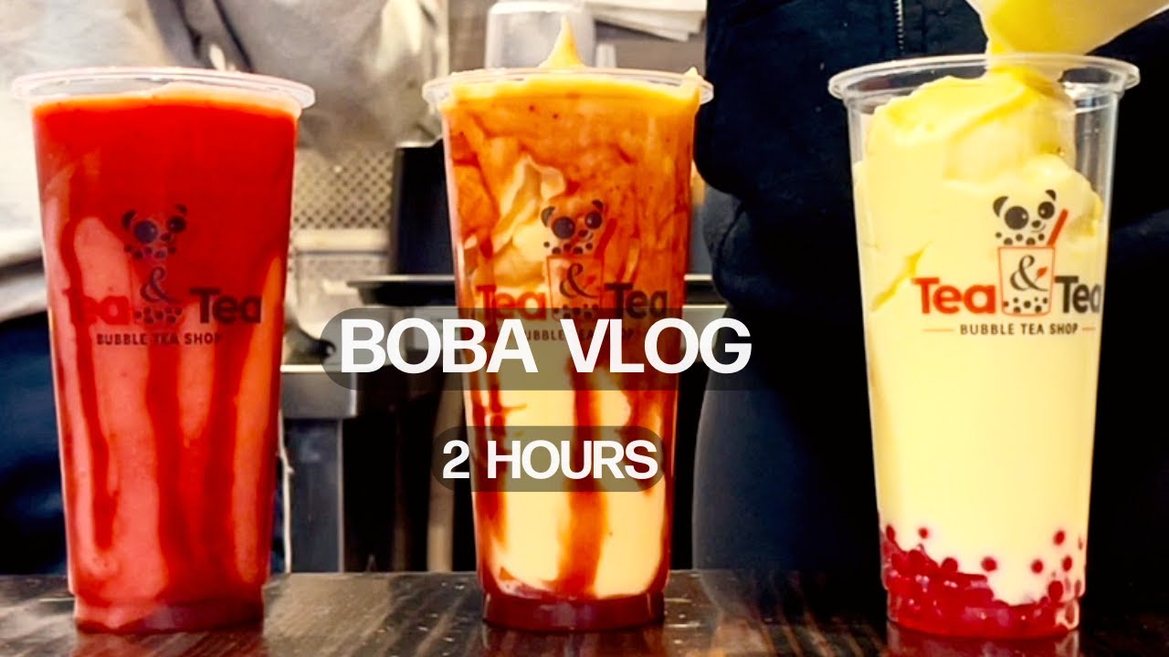 2-Hour Bubble Tea Drink-Making Compilation at a Boba Shop | Boba Caf&eacute; Vlog | ASMR #boba #bubbletea