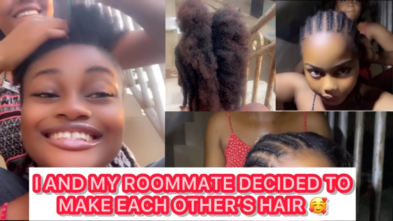 100 LEVEL STUDENTS DOING EACH OTHER’S HAIR IN THEIR APARTMENT 🥰, HOW TO MAKE BRAIDS 