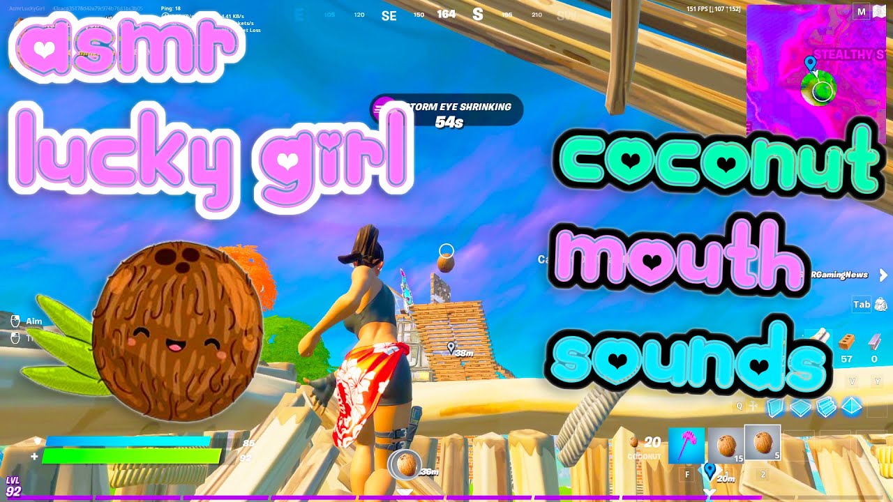 ASMR Fortnite Relaxing Coconut Mouth Sounds Collab #3 🥥 Whispering Repetitive Trigger Words 🍀💤