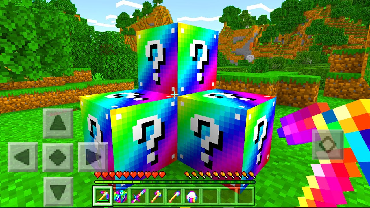 Minecraft PE : RAINBOW LUCKY BLOCK MOD in Minecraft Pocket Edition