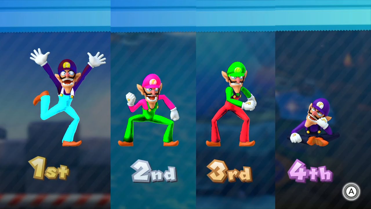 Mario Party 10 - Mario vs Waluigi vs Spike vs Luigi (Haunted Trail)