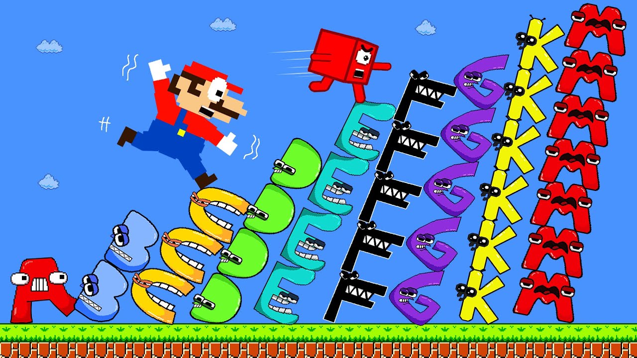 Mario vs the Giant Alphabet Lore (A - Z...) mix level up Maze #2 | Game Animation