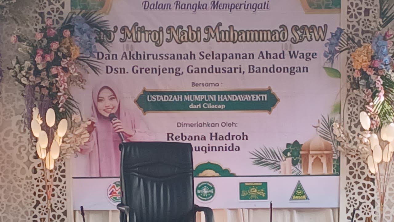 Live Pengajian Ustadzah Mumpuni Di Dusun Grenjeng Gandusari Bandongan Magelang