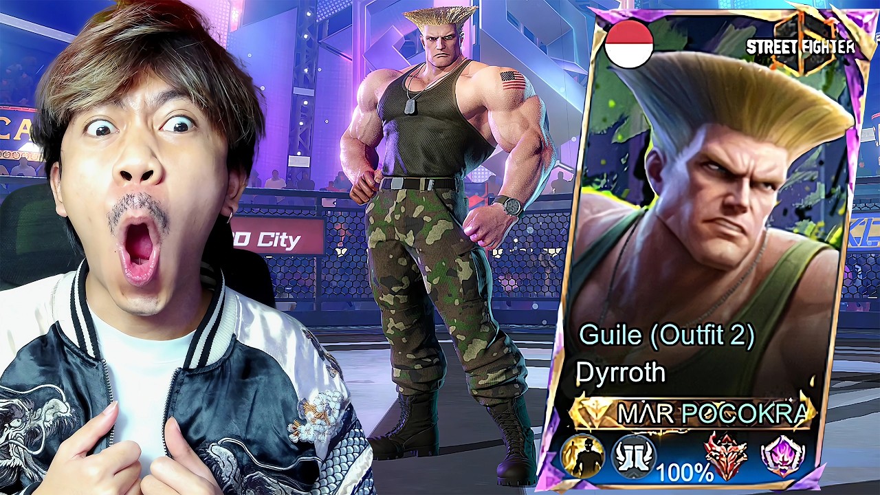 REVIEW SKIN STREET FIGHTER DYRROTH GUILE - Mobile legends