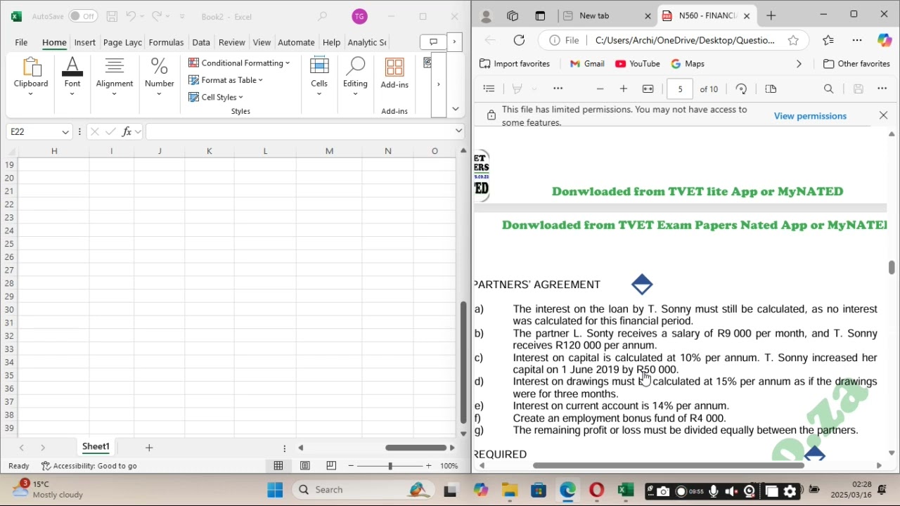 Financial Accounting N5 Fully Master Partnership( Statement of Changes in equity, Appropriation Acc)
