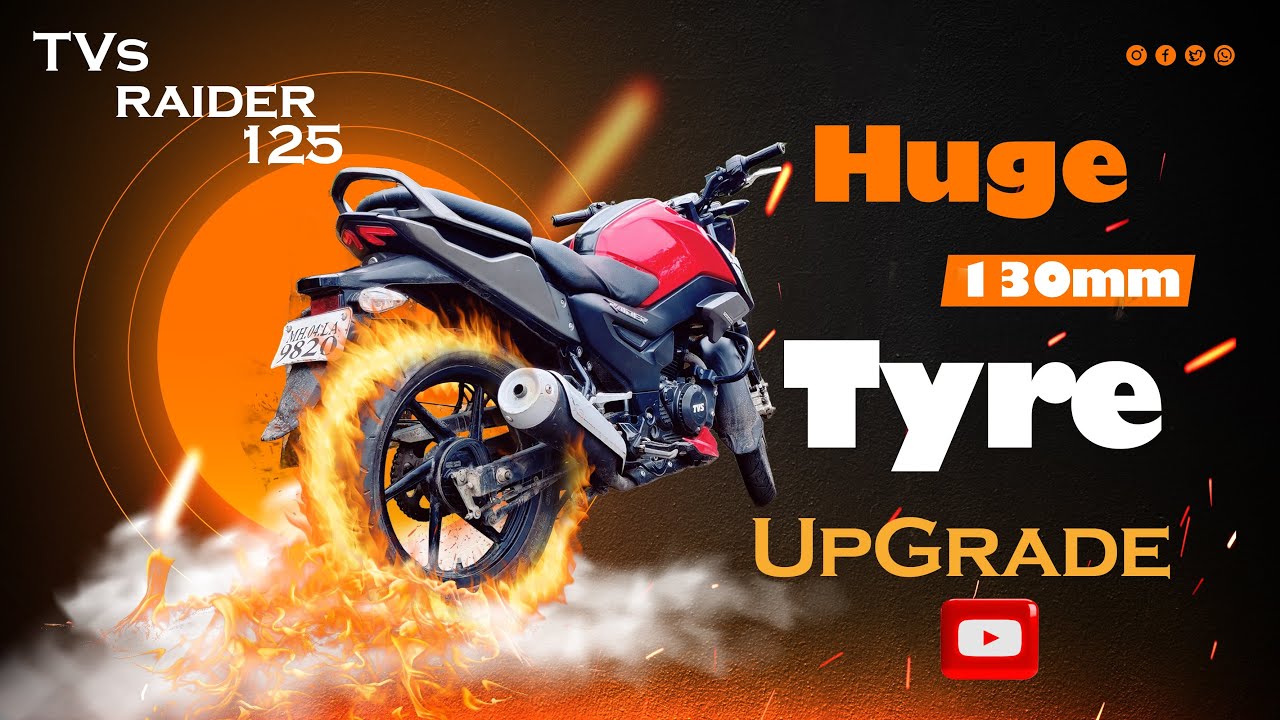 Tvs Raider 125 Tyre upgrade 130mm | oversized ? | Burnout | Gopro Hero 12 black