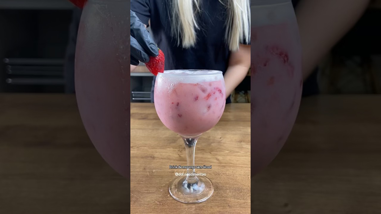 Drink de morango sem álcool