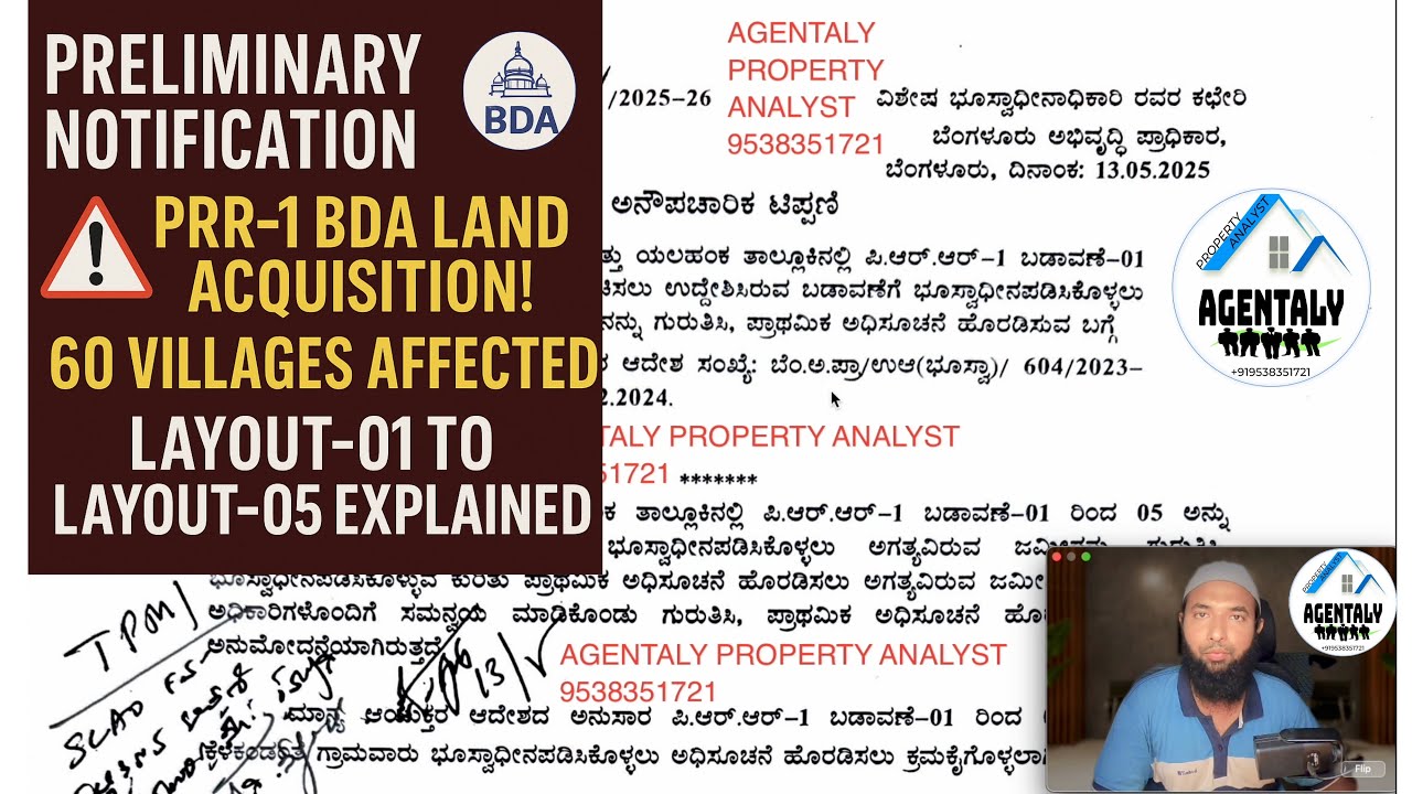 🚨😱 BDA PRR-1 Land Acquisition: 60 Villages Affected in Layout-01 to Layout-05 | Full List Explained