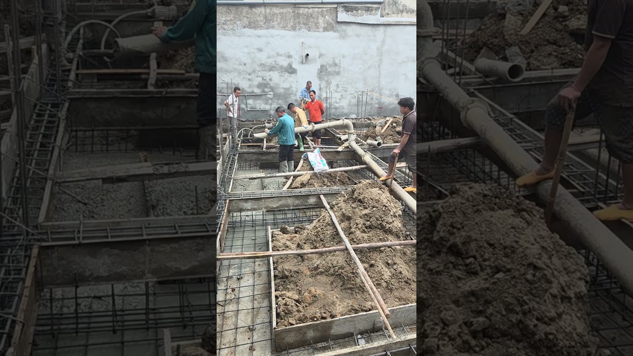 Đổ bê tông móng cò 