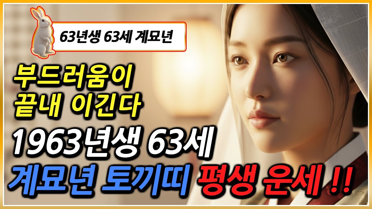 1963년생 토끼띠 평생운세 부드러움이 끝내 이긴다