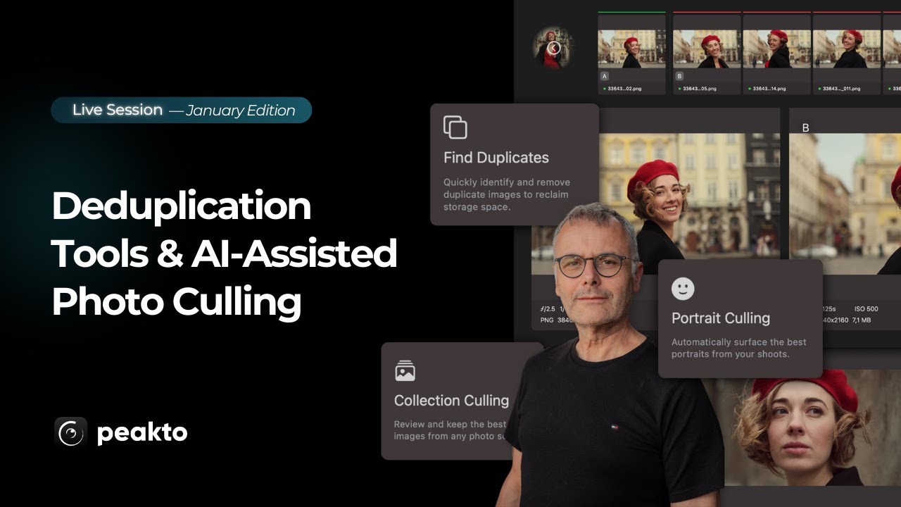 AI-Assisted Photo Culling & New Deduplication Tools | Peakto Live Session