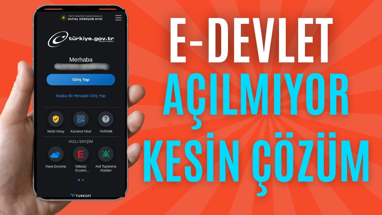 E devlet Açılmıyor Kesin Çözüm