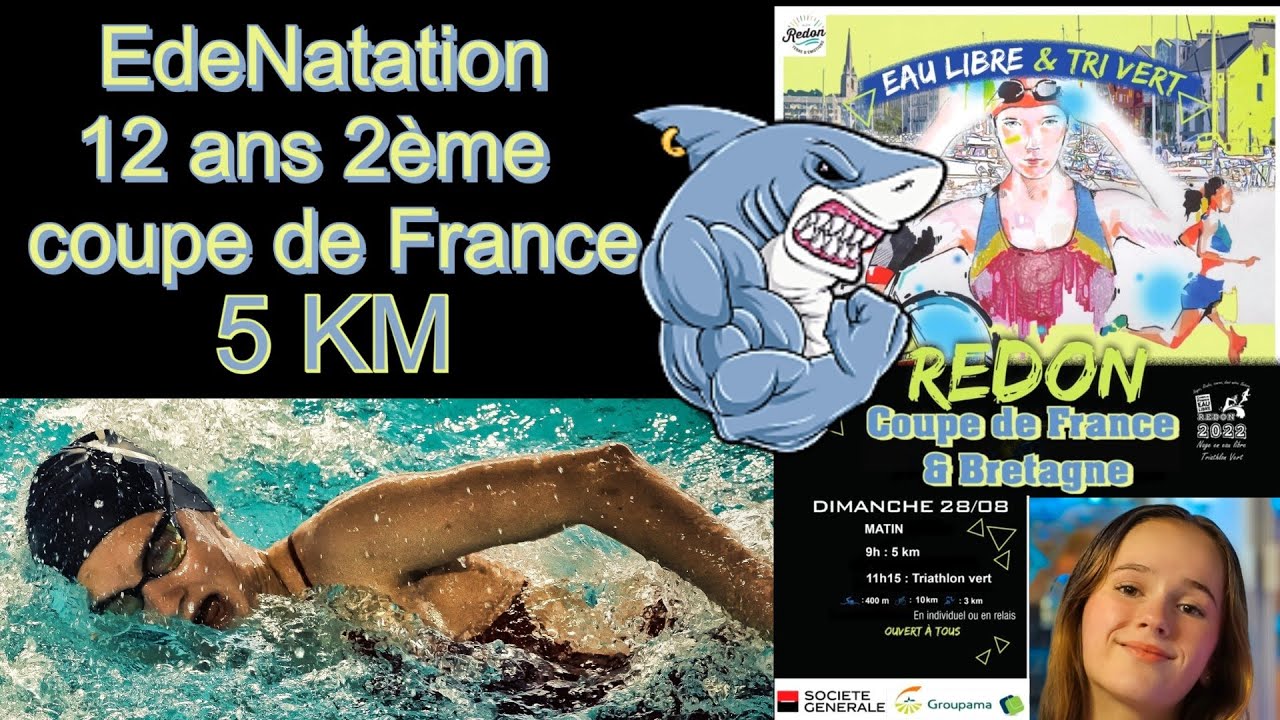 12 ans  eau libre 2 -ème de la coupe de France toutes catégories à Redon 28/08/2022 EdeNatation