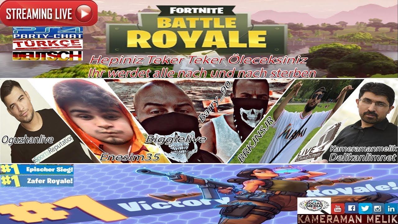 Arkadaşlarla Canlı Yayın FORTNITE BATTLE ROYALE Keyfi T&uuml;rkce / Deutsch