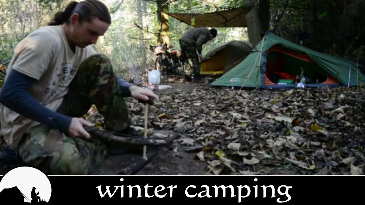 winter bike camping