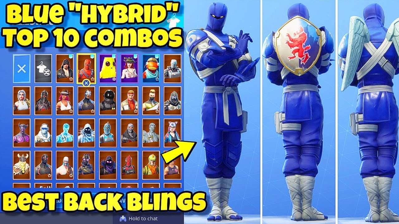 Best BLUE HYBRID Skin & Backbling COMBOS in Fortnite! (TOP 10 BLUE HYBRID COMBINATIONS)