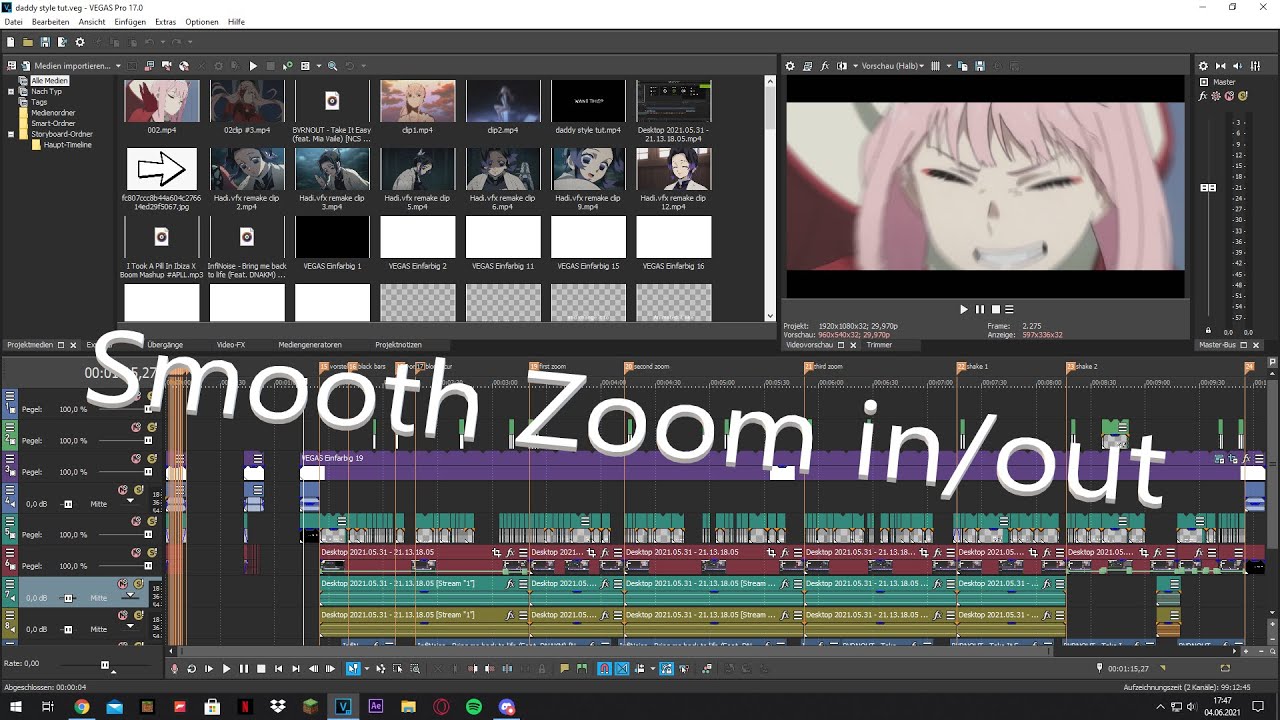 Smooth Zoom Transitions And Shakes - Sony Vegas Pro AMV Tutorial {AE Inspired}(Advanced)