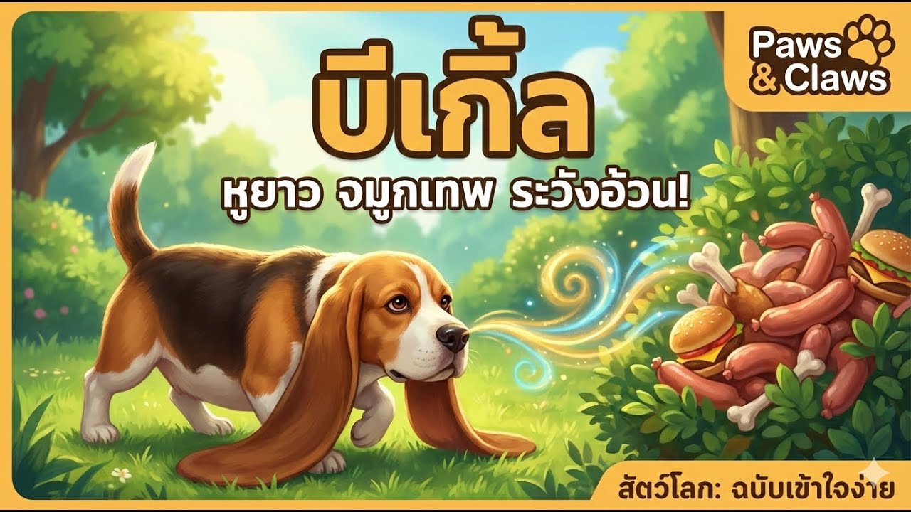 ทำไมหูต้องยาว? หางต้องขาว? 🏳️ ไขความลับร่างกาย "บีเกิล" ที่ถูกออกแบบมาเพื่อเป็นนักล่า!