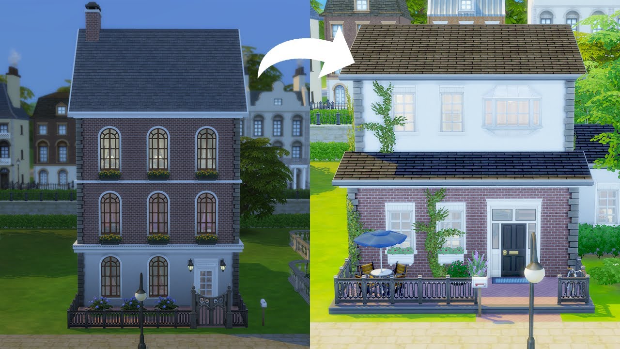 I Tried to Fix This Weird Townhouse in The Sims 4