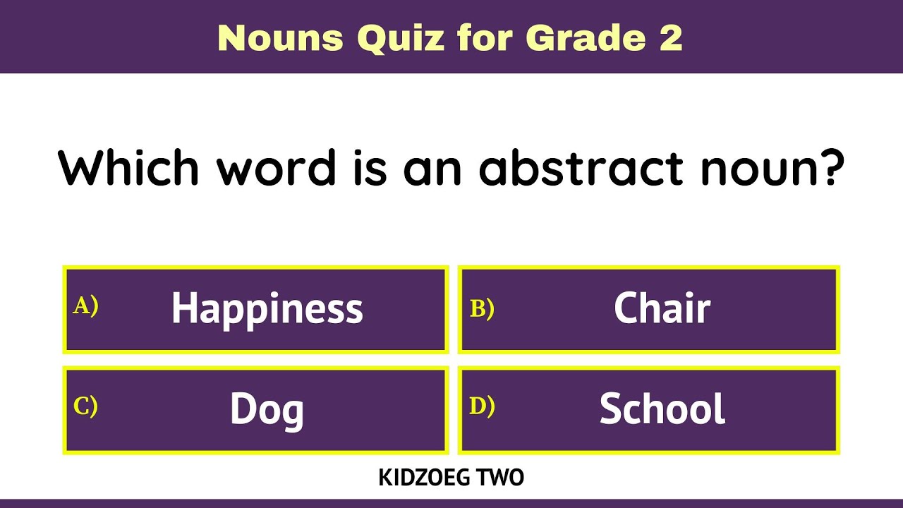 Nouns Quiz for Grade 2 Kids | 15 Easy English Grammar Questions to Learn Naming Words | GK Test