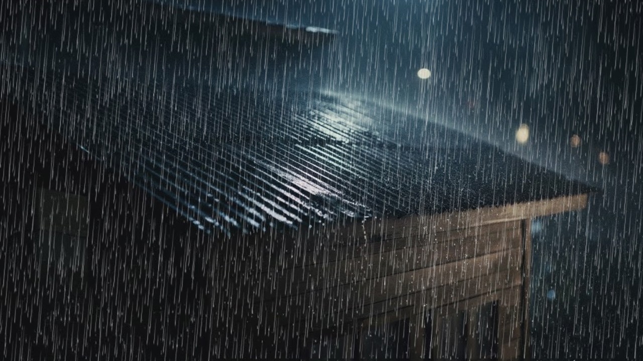 Sleep Instantly in 5 Minutes │ Heavy Rain on a Metal Roof at an Old City House at Night