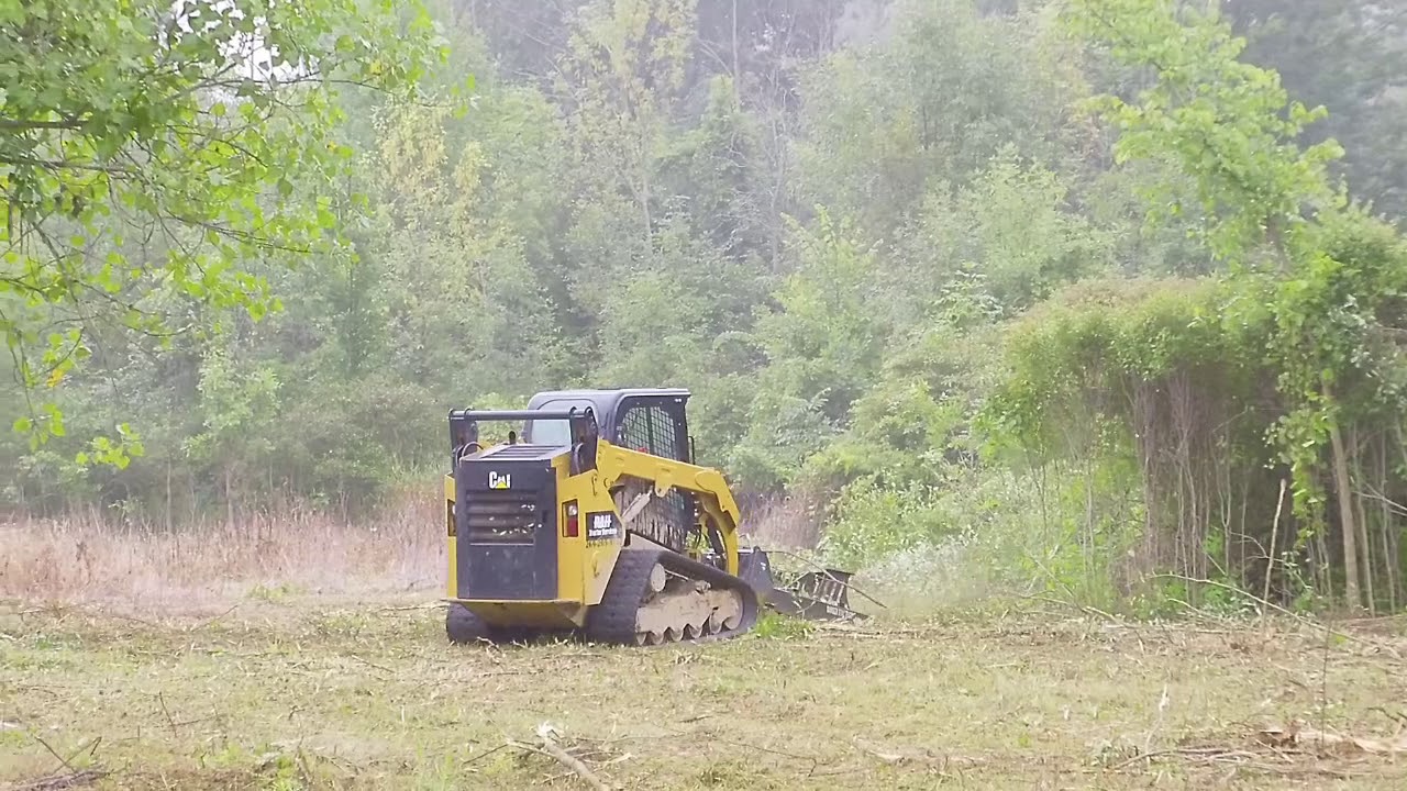 Cat 259D Brush Hogging Future Deer Food Plot - R&H Tractor Services - Michigan
