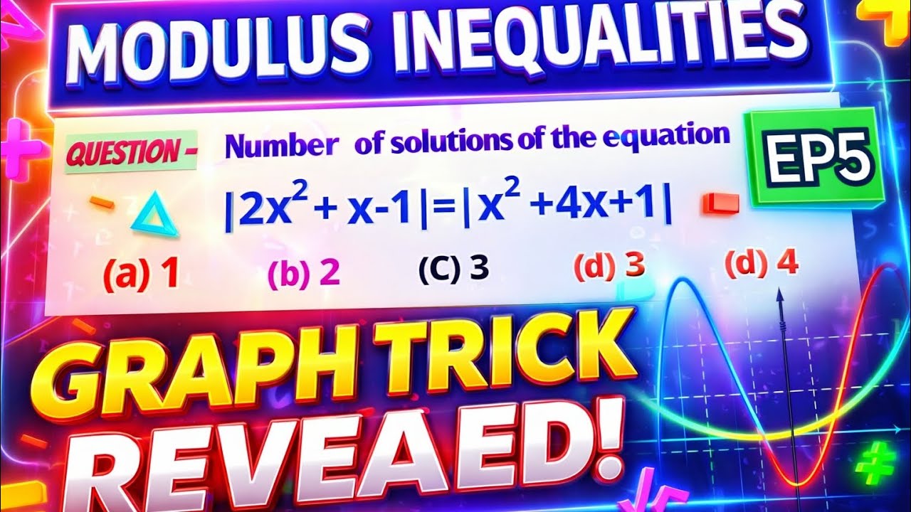 🔥Modulus Inequality Questions | Graphical Approach
