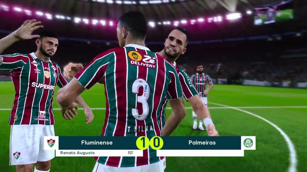 Fluminense 1x0 Palmeiras | Gol de Renato Augusto no 1º Tempo | PES 2021 Atualizado