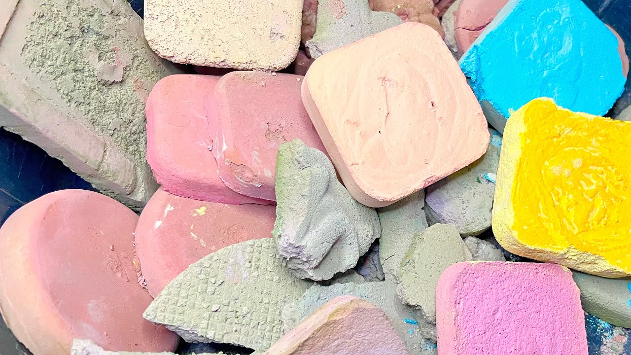 Random dusty & crunchy mass crush 😻 🌈| gym chalk asmr crush || satisfying || 