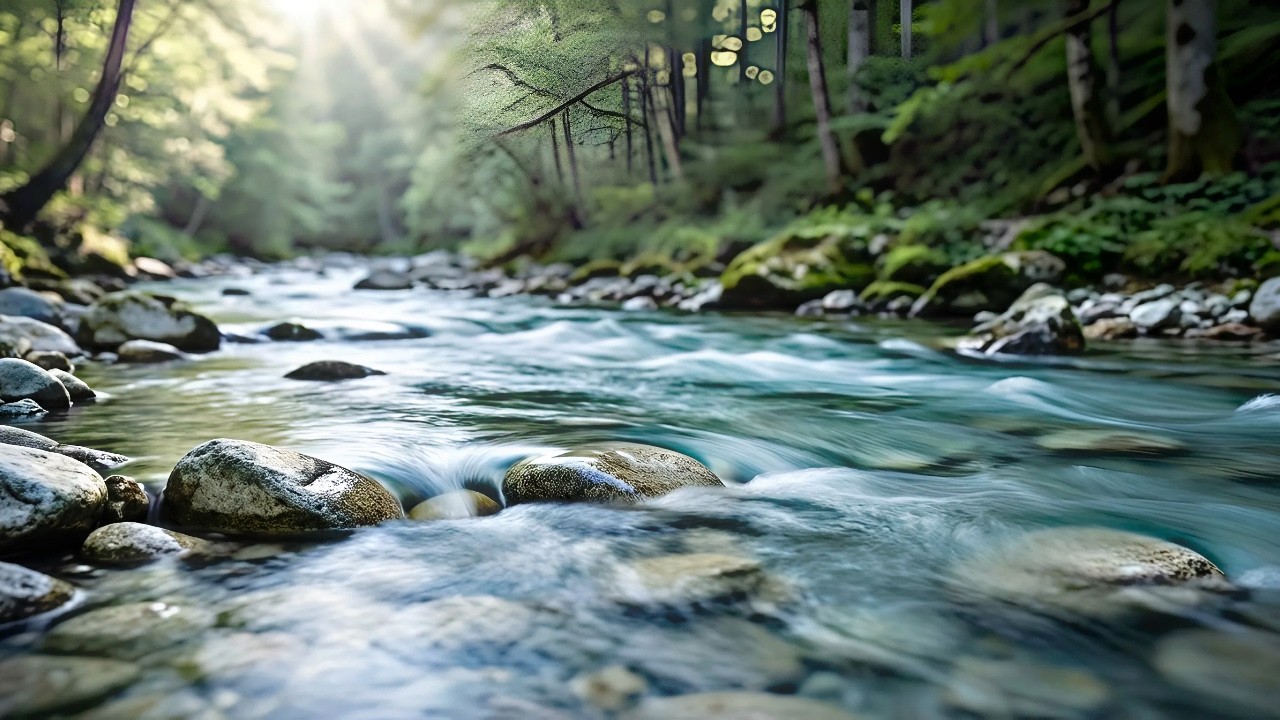Fall Asleep Instantly 🌲 Forest River Sounds for Deep Sleep & Meditation