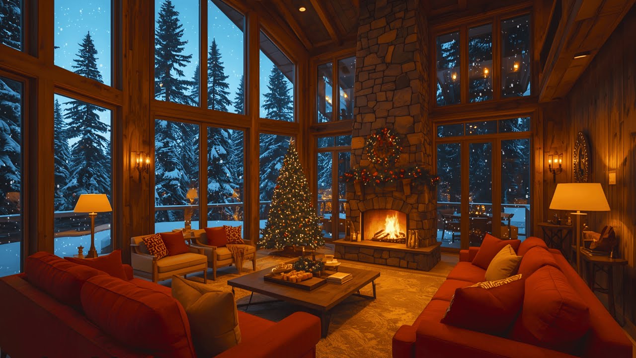 Smooth Jazz Music in a Cozy Cabin 🔥 Piano Jazz with Fireplace Sounds Will Melt Your Stress