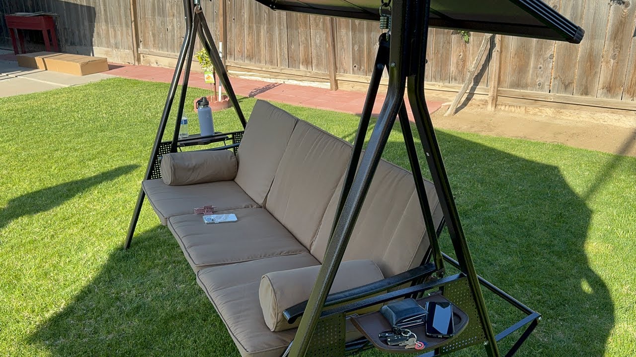 YOLENY Outdoor Porch Swing with Hardtop REVIEW
