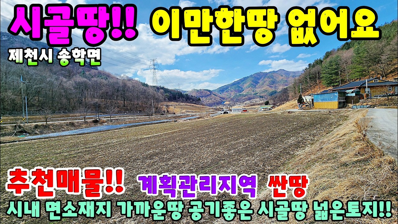 1011. 시골땅 싼땅 제천시 송학면 이만한땅 찾기 어려워요 주택매매 단독주택매매 제천부동산 제천토지매매 제천전원주택매매 제천주택매매 시골집급매 촌집매매