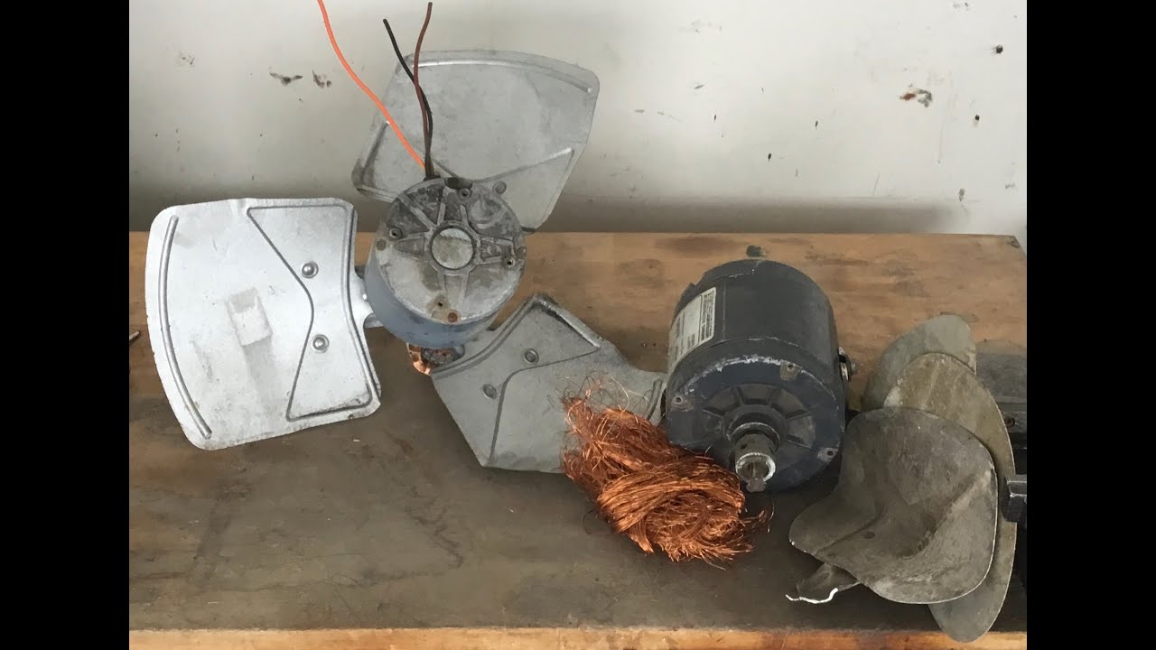 Scrapping a large fan motor for copper, aluminum, silver, tin, and zero waste.