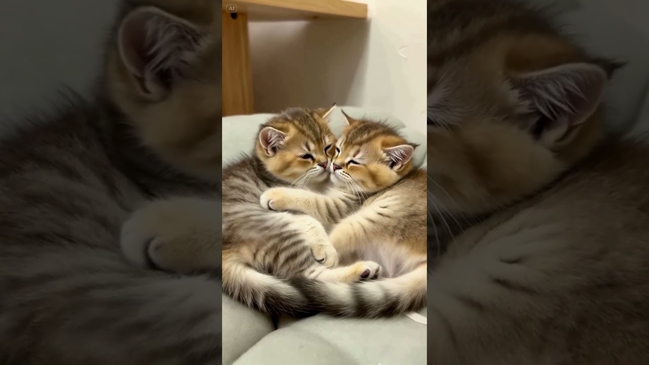 Double the Cuteness! Tiny Kittens Hugging Each Other to Sleep 💖